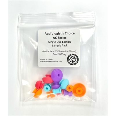 AUDIOLOGIST'S CHOICE AC SERIES SINGLE USE EARTIP SAMPLE PACK - ALL SIZES