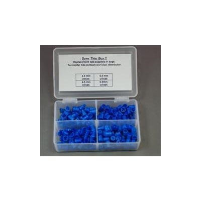 Grason OT Series TEOAE Eartip Kit in Plastic Box - 200/kit (50 of ea 3.5mm - 6.5mm)