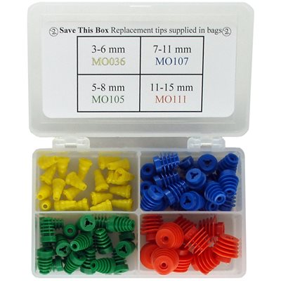 Grason MO Series Flanged Eartip Kit in Plastic Box - 70/kit (flanged eartips only)