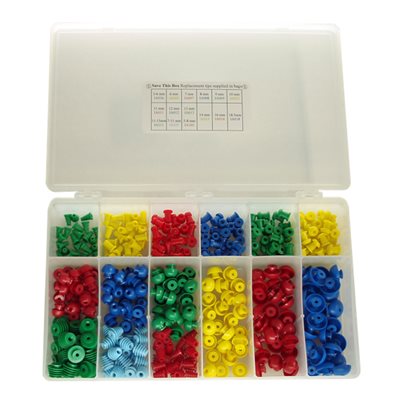 Grason IA Series Eartip Kit in Plastic Box - 375/kit (25 of each size eartip)